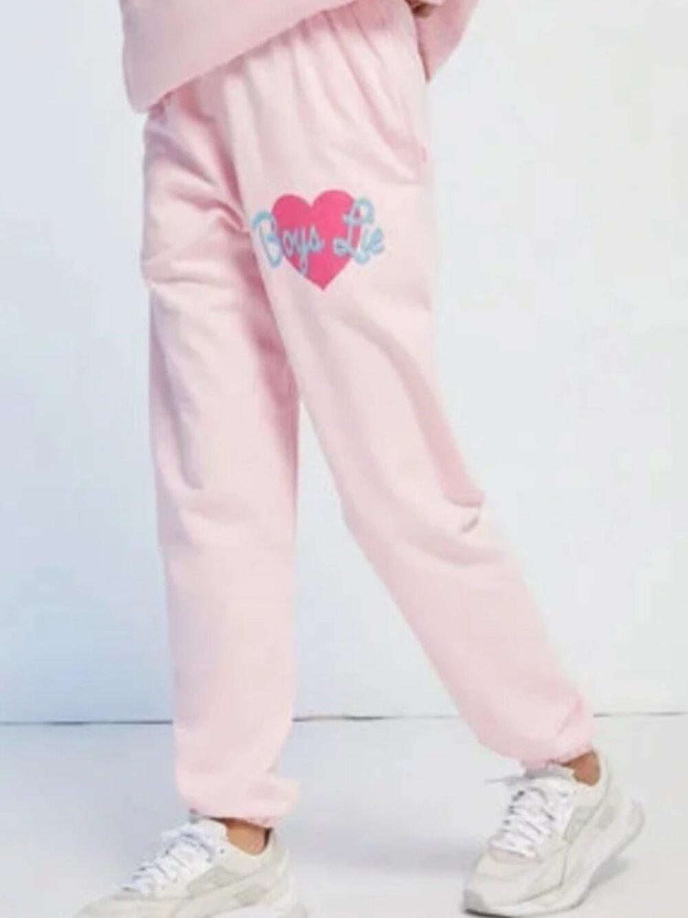 Boys Lie Womens Unbreakable Heart Graphic Lounge Pants Joggers Size Medium Pink